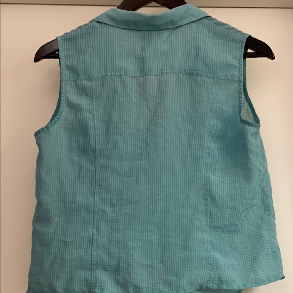 Keds button down crop top in teal - Picture 9 of 9